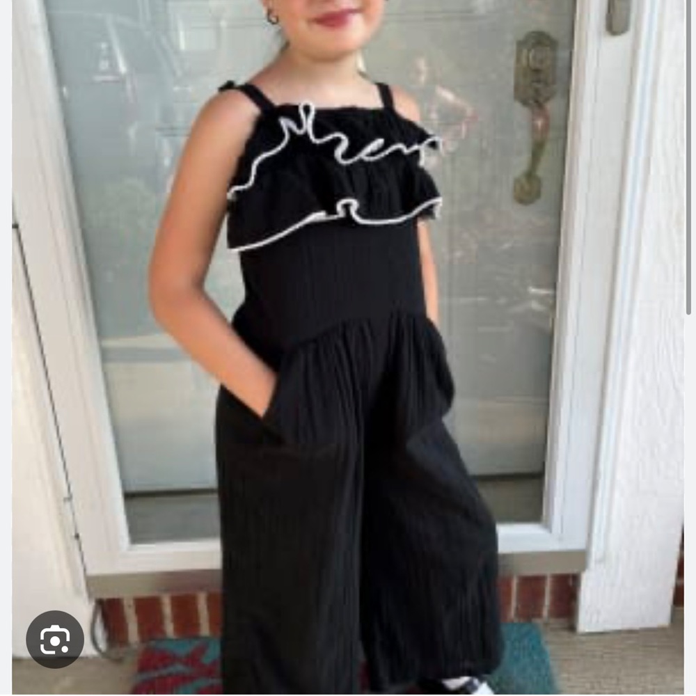 Janie & Jack Ruffle Pom Pom Jumpsuit